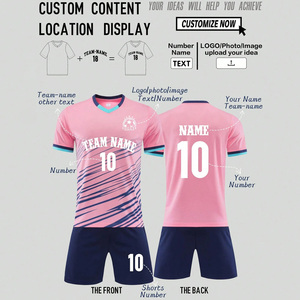 Tenue de football athlétique durable, maillot et short personnalisés avec logo d'équipe, respirant, protection UV, séchage rapide, pour l'entraînement et les matchs - Product Image 5