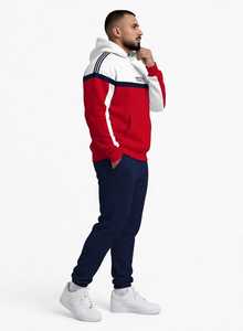 ONETEN APPARELS Conjunto Deportivo 2 en 1 con Capucha para Hombre, Color Negro y Blanco Sólido, Pantalones Deportivos Largos 100% Algodón - Product Image 2