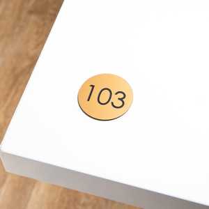 Personalized Round <b>Table</b> Number – Engraved Plaque with a Modern and Elegant Design - Product Image 4