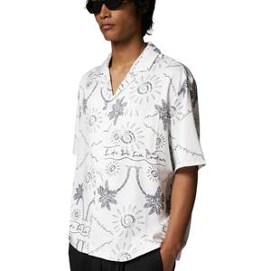 เสื้อเชิ้ตชายหาดลายปาล์มสำหรับผู้ชาย แขนสั้น ระบายอากาศได้ดี น้ำหนักเบา เหมาะสำหรับฤดูร้อน สวมใส่สบายๆ สำหรับไปเที่ยวชายหาด - Product Image 4