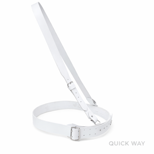 Cinturón Sam Browne de Cuero Blanco Hecho a Mano Estilo Británico Cinturón de Uniforme Cruzado al Hombro - Product Image 3