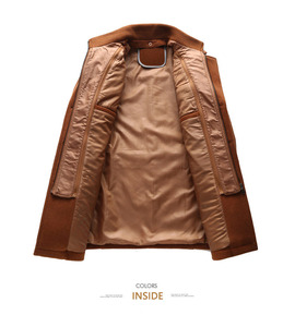 <b>Brown</b> <b>Wool</b> Coat Women Notched Lapel Long Jacket Zipper Button Winter Overcoat - Product Image 1