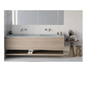 Lavabo de Baño Rectangular de Mármol para Encimera, Mueble de Madera, Diseño Moderno, Acabado Dorado, con Escurridor, 12L - Product Image 2