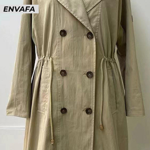 Custom Trench <b>Coat</b> High-end Trench <b>Coat</b> <b>for</b> <b>Women</b> <b>Spring</b> and Autumn Mid-length British Retro <b>Coat</b> | OEM ODM Manufacturer - Product Image 4