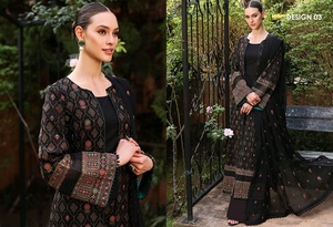 Verano 2025 étnico Pakistán diseñador césped vestido camisa bordado Died pantalón e impresión 3D Net Dupatta última colección Qj IMPEX - Product Image 3