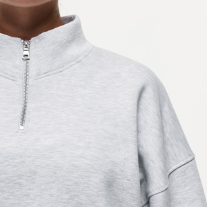 Sweat-shirt à col roulé zippé pour femme, manches longues, couleur unie, idéal pour l'extérieur - Product Image 6