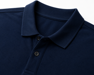 Men's <b>Navy</b> <b>Blue</b> Short Sleeve Polo <b>Shirt</b> 100% Cotton Regular Fit Solid Color Casual Knitted Pique Collar - Product Image 5