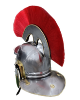 Casque de Centurion Romain avec Plume Rouge en Acier Doux, Armure Médiévale de Chevalier pour Reconstitutions Historiques, Expositions et Fêtes d'Halloween