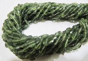 Perles ovales facettées en apatite verte naturelle authentique de 6 mm, 13 pouces - Product Image 5