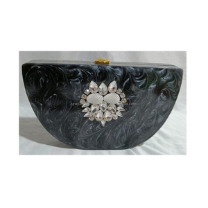 Latest White Resin Waterproof Casting Jewelry <b>Box</b> with Crystal <b>Floral</b> Design Gold Top Lock Handmade Designer Women Party Wedding - Product Image 4