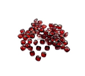 Natural <b>Garnet</b> Cushion Cut Faceted Loose Gemstone 3mm Calibrated <b>Garnet</b> Stone For Jewelry Making Wholesale Price Bulk Supplies - Product Image 3