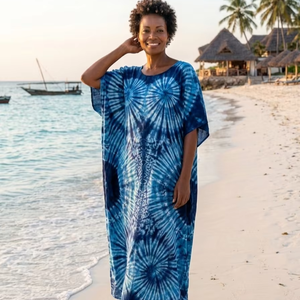 Printed <b>Kaftan</b> Dress Women <b>Beach</b> Cover Up Loose Fit Soft Fabric Fashionable Design Bulk Order for Export - Product Image 1