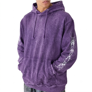 Sweat-shirts à capuche pour hommes de haute qualité, en coton tissé tie-dye, avec fermeture éclair, manches régulières, poche, style décontracté d'automne - Product Image 6