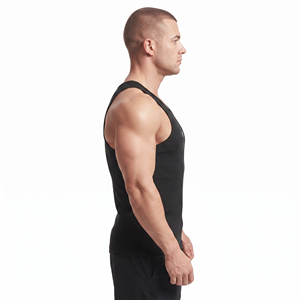 Camiseta sin mangas premium para hombre, camiseta deportiva 100% poliéster, chaleco deportivo informal para gimnasio, camiseta sin mangas personalizada OEM ODM - Product Image 3