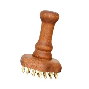 Peigne de massage en cuivre à 24 dents pour le corps et le cuir chevelu, brosse de massage des points méridiens, brosse de massage pour le soulagement du corps et du cuir chevelu - Product Image 1