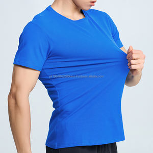 Summer Multicolor <b>Tshirt</b> 95% Cotton 5% Spandex 180g Custom Logo Gym <b>Tshirt</b> Crew <b>Neck</b> <b>Tshirt</b> for Men - Product Image 2