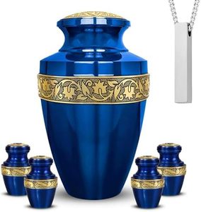 Regal Adult Aluminum Funeral Ashes Urn Cremation <b>Memorial</b> <b>Keepsake</b> Holder With Decorative Premium Matte Appearance - Product Image 3
