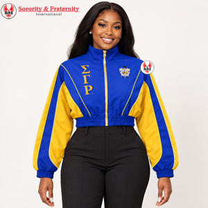 Sigma Gamma Rho Windbreaker <b>Lightweight</b> Windcheater Casual Trendy Outdoor Windproof Zip-Up Shell <b>Jacket</b> For <b>Women</b> - Product Image 1