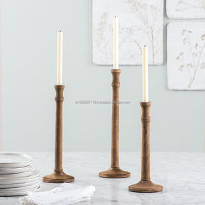 Grand bougeoir en bois artisanal pour la décoration intérieure de luxe et la configuration d'inspiration d'ambiance d'éclairage confortable et élégant - Product Image 3