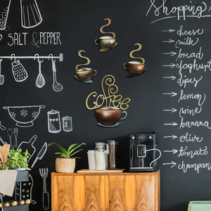 CIFbuy Modern Style Metal Coffee Cup Wall <b>Decor</b> <b>Retro</b> Kitchen Coffee Bar Home Decorations Framed Art Pick Service Available - Product Image 5