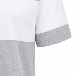 Heather Gray White Horizontal Stripe Polo <b>Shirt</b> Short Sleeve Collared Button Placket Casual Golf Team with JJ Logo Embroidery - Product Image 5