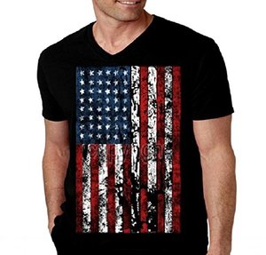Camiseta informal estampada con cuello en V para uso diario, corte ajustado, elástica, cómoda y ligera - Product Image 1