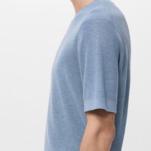 Camiseta de Punto Delgada y Elegante para Hombre, Manga Corta, 100% Poliéster y Algodón, para Oficina, Nueva Llegada 2026 - Product Image 1