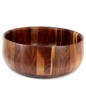 Handcrafted Premium Wood Salad Bowl Large Eco-Friendly Serving Bowl for Fruit and <b>Pasta</b> Kitchenware for Dining and Catering - Product Image 2