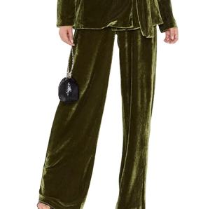 Nouvel Article à la mode velours velours Flare pile pantalon pour femmes respirant de haute qualité couleur unie grande taille vêtements d'hiver - Product Image 1