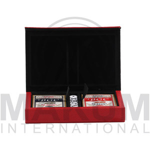 Étui de jeu de poker de haute qualité, 2 parties, en cuir véritable, sac à cartes de poker, logo personnalisé - Product Image 3