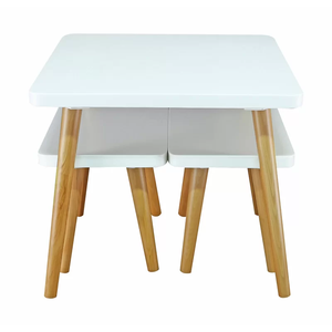 Vente en gros 3 pièces de table et de chaises ergonomiques en bois massif pour les enfants pour les événements scolaires Salles à manger Salles de jeux Salons - Product Image 1