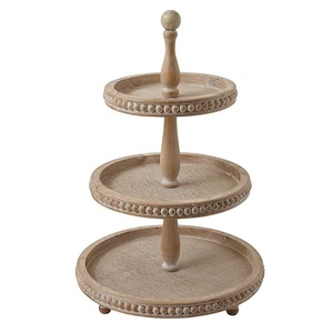Best Selling Modern Wooden 3-Tiers Cake Stand with Raised Platform for <b>Displaying</b> Cakes Pastries Fruit Dessert Oven Safe - Product Image 2