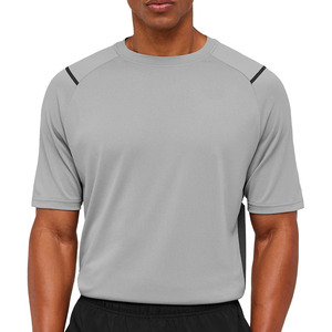 Camiseta Deportiva de Manga Corta para Hombre, Cuello Redondo, Bordada, de Secado Rápido, Transpirable, Tejido de Punto, Diseño Liso para Correr - Product Image 1