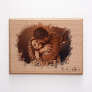 Handmade Wooden Photo <b>Frame</b> Rectangular Rustic <b>Wall</b> Mount Full Color Thermal Transfer Printing Horizontal Orientation - Product Image 4