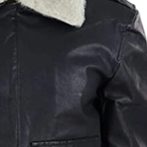 Chaqueta de Cuero Negra Vintage Personalizada para Hombre con Cuello de Sherpa, Abrigo Grueso para Invierno - Product Image 3