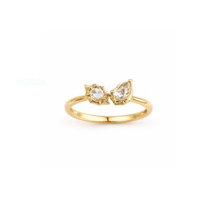 Anillo de Dos Piedras con Diamantes Cultivados en Laboratorio Toi Et Moi de 01ctw, Diseño Abstracto de Contorno en Platino, Impresionante y Orgánico - Product Image 2
