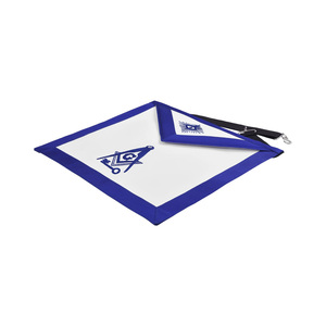 Delantal Masónico Internacional al por Mayor con Borde de Cinta Azul Real y Cinturón Negro, Delantal Masónico Bordado de Primera Calidad - Product Image 2
