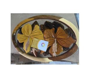 Art mural en bois Intarsia d'usine du Vietnam/conception en bois artisanale avec crochet inclus pour les cadeaux de décoration de fête à la maison - Product Image 3