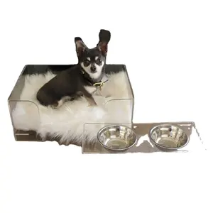 YAGELI custom manufacture wholesale factory transparent rectangular clear acrylic pet dog bed for sale