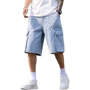 2025 hombres y mujeres Vintage Y2K pantalones cortos de mezclilla holgados pierna ancha verano Casual Cargo bordado colorido técnicas desgastadas - Product Image 3