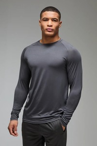 Camiseta de manga larga ajustada para hombre, para gimnasio, entrenamiento, atlética, con cuello redondo, informal, para fitness. - Product Image 5