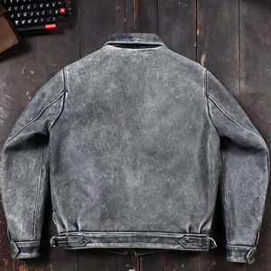 Vestes en jean décontractées, veste en cuir véritable 100%, cuir brun vieilli, vestes tendance pour homme, vêtements en cuir pour homme - Product Image 2