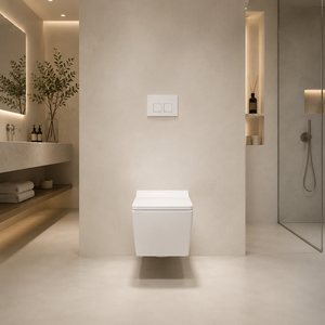 ATOM Modern One Piece Ceramic Wall Hung Toilet Eco-Friendly P-trap Drainage Gravity Flushing Dual-Flush Hospital Washroom - Product Image 5