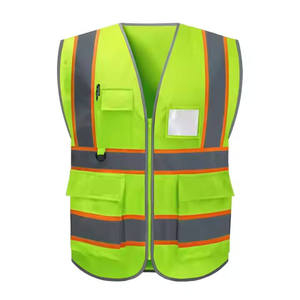 Customized High Visibility Safety Vest Security <b>Reflective</b> Breathable Corduroy V-neck Men's Unisex Autumn - Product Image 4