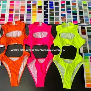 2025 été maillots de bain personnalisés Sexy séchage rapide une pièce maillot de bain découpé maillot de bain coupe haute Push up maillots de bain confort - Product Image 3