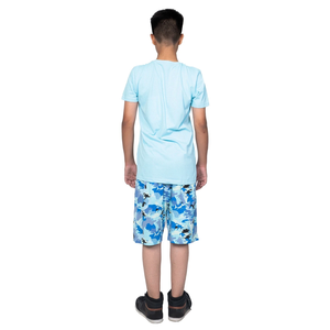 Conjunto de Camiseta y Pantalones Cortos para Niños, Algodón, Verano, Camuflaje, 2 Piezas - Product Image 3