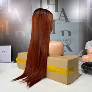 Prix fournisseur 100% perruque humaine vietnamienne vierge à lacets droite couleur bronze extensions de cheveux super doublement étirées - Product Image 6