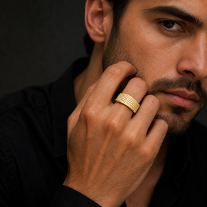 Gold Lab Grown Round Brilliant Cut Diamond Luxury 9-22KT IGI Certified Wide Band Pav <b>Mens</b> Statement <b>Ring</b> for Party Gift - Product Image 1