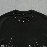 T-shirts en strass de qualité supérieure pour hommes, en coton tricoté, vierges, pour usage décontracté, vente en gros