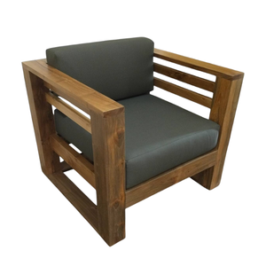 Sillón de Jardín para Exteriores, Madera Maciza, Asiento Acolchado para Patio, Muebles Modernos de Ocio para Villa u Hotel - Product Image 5